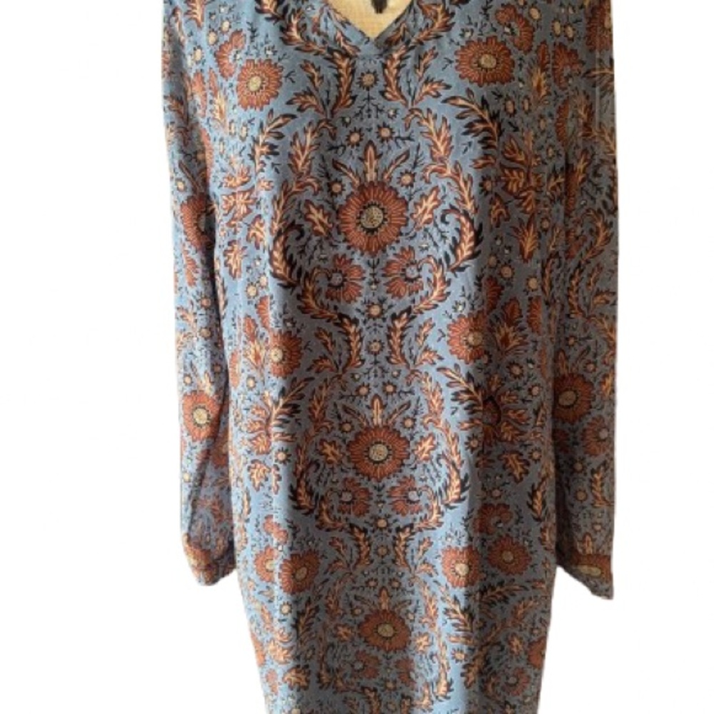 CAbi Provincial Blue Paisley Shirt Dress- Large - Picture 2 of 10